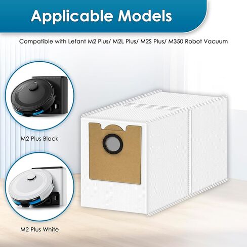 (4 Pack) M2 Plus Replacement Dust Bags for Lefant M2 Plus/ M2L Plus/ M2S Plus/ M350 Robot Vacuum, Accessories Kit, Vacuum Bags, Canister Bags, Disposable Bags, Vacuum Replacement Dust Bags in Kuwait