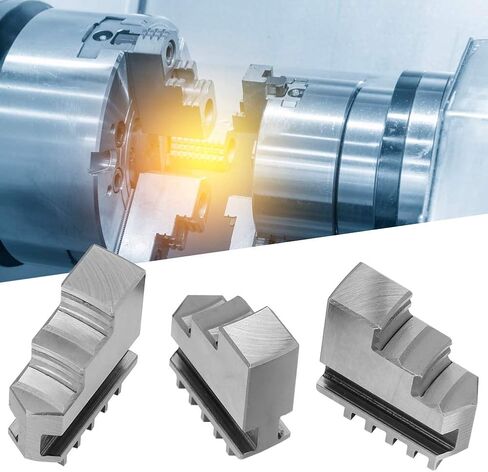 K11 80 Chuck Jaws, Self Centering Outside Clamping Replacement Extends Holding Range for Metal Lathes 20CrMnTi Alloy Steel Short Cylindrical Mount 3 Pieces in Saudi Arabia