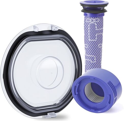 Dust Bin Lid Compatible with Dyson V7 V8 Vacuum Cleaner | Dust Bucket Cover Replacement Parts with Pre & Post HEPA Filter Set in Kuwait