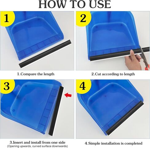 Amosfun 2pcs Dustpans Edges Dust Pan Inlet Pressing Strips Garbage Shovel Edge Protector Replacement for Floor Cleaning Garbage Collection Tabletop Wiping 11.4" in Kuwait