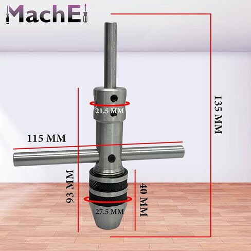 New Pilot Tap Wrench Spindle -Tap,Thread, Drill Press, Lathe (1/4" to 1/2" 1/4 "to 1/2" (6 to 12 mm)) in Kuwait