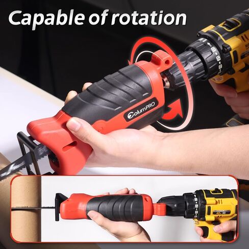 Impact Grade Reciprocating Saw Drill Attachment, Universal Saw Adapter for Cordless Drills & Impact Drivers, Includes 2 Blades for Wood & Metal, Cool Tool Gift for Men, Dad, or DIYers in Kuwait