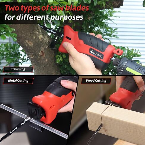 Impact Grade Reciprocating Saw Drill Attachment, Universal Saw Adapter for Cordless Drills & Impact Drivers, Includes 2 Blades for Wood & Metal, Cool Tool Gift for Men, Dad, or DIYers in Kuwait