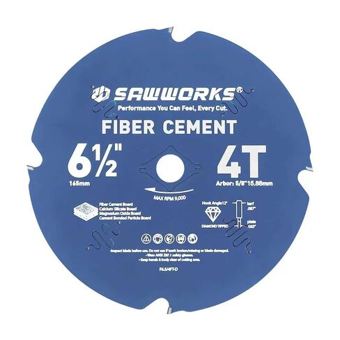SawWorks 7-1/4" 4 Tooth PCD Circular Saw Blade, Polycrystalline Diamond Tipped, for Fiber Cement Board, Fireproof Board & Calcium Silicate Board, 5/8" Arbor in Kuwait
