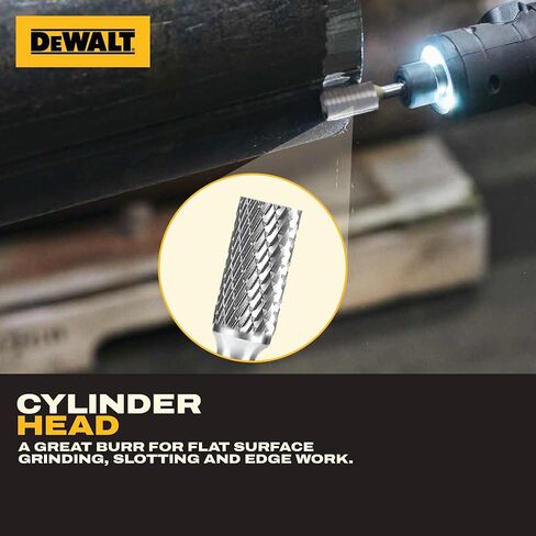 DEWALT DXCBTJSA3 SA-3 Double-Cut Carbide Burr, 1/4 in Shank, Metal Grinding | C10 tungsten carbide double-cut burr for steel, cast iron, stainless, and hardwood grinding; SA-3 shape uses a 1/4 in shank. in Kuwait