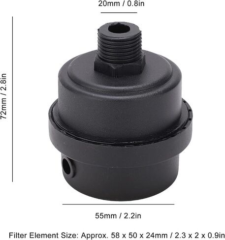 G1/2 Air Compressor Silencer Filter, 20mm Plastic Filter Noise Muffler Replacement Parts in Kuwait