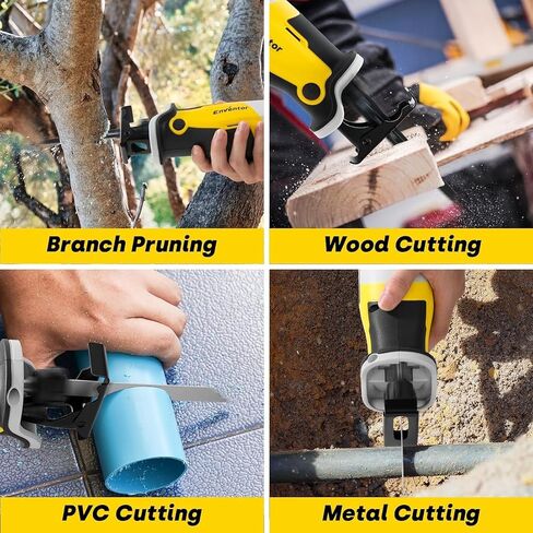 ENVENTOR 20V Cordless Reciprocating Saw with 2 Packs 2.0Ah Batteries, Fast Charger, Brushless Power, 5 Saw Blades for Wood, Plastic Cutting in Kuwait