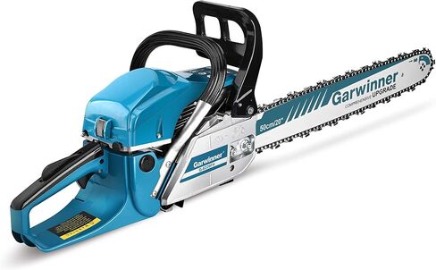 62cc Gas Chainsaws 20 Inch Bar Power Chain Saws, Gas Powered Chainsaw 2 Stroke Handed Petrol Gasoline Chain Saw for Cutting Wood Outdoor Garden Farm Home Use with Tool Kit(G-6220 GREEN) in Kuwait