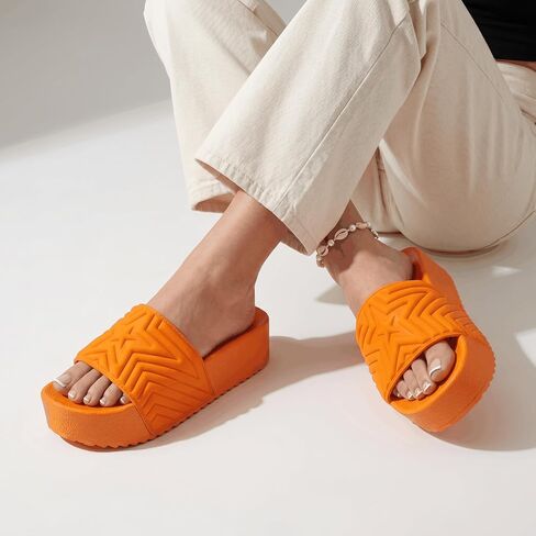 Sandals Women Platform Slide With AB Crystal Rhinestones, Comfy Sparkly Womens Sandals for Summer Outfits, Lightweight Foam Sole Dressy Casual Shoes for Beach, Parties, Travel in Kuwait