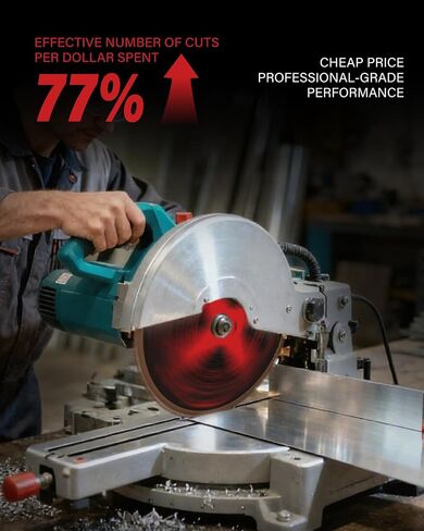 ANGELSWORD 14 inch 66T Miter Saw Blade/Chop Saw Blade TiAlN Coated for Mild Steel, Metal, 1" Arbor in Kuwait