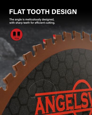 ANGELSWORD 14 inch 66T Miter Saw Blade/Chop Saw Blade TiAlN Coated for Mild Steel, Metal, 1" Arbor in Kuwait