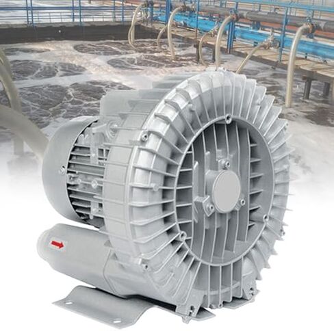 Regenerative Blower High-Pressure Vortex Ring Phase for Sewage Aeration Aquarium Blower Industrial Vacuum Pump,Industrial Pool Oxygenation Machine, 220V/380V Regenerative Blower, 7.5KW Side in Kuwait