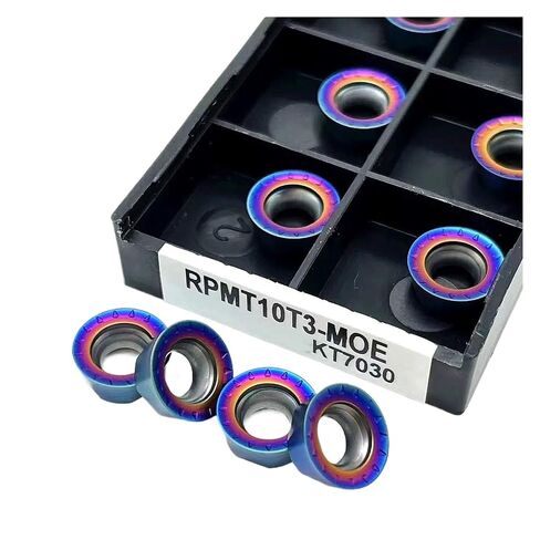Indexable Lathe Carbide Insert 10PCS RPMT10T3MOE KT7030 Hard Alloy External Turning Tool Holder Boring Bar in Kuwait