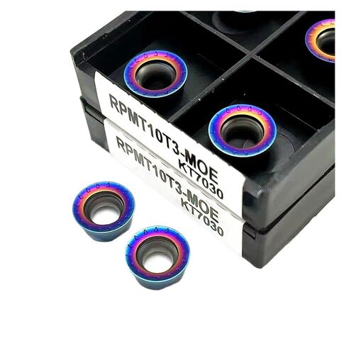 Indexable Lathe Carbide Insert 10PCS RPMT10T3MOE KT7030 Hard Alloy External Turning Tool Holder Boring Bar in Kuwait