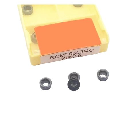 Indexable Lathe Carbide Insert 10PCS RCMT0602MO Black Hard Alloy Turning Tool High Hardness External in Kuwait