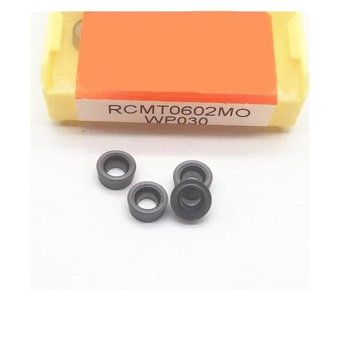 Indexable Lathe Carbide Insert 10PCS RCMT0602MO Black Hard Alloy Turning Tool High Hardness External in Kuwait