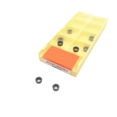 Indexable Lathe Carbide Insert 10PCS RCMT0602MO Black Hard Alloy Turning Tool High Hardness External in Kuwait