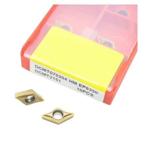 Indexable Lathe Carbide Insert 10PCS DCMT070204-HM EP6350 Hard Alloy Internal Turning Tool Boring Tools Lathe Tools Applies to Stainless Steel in Kuwait