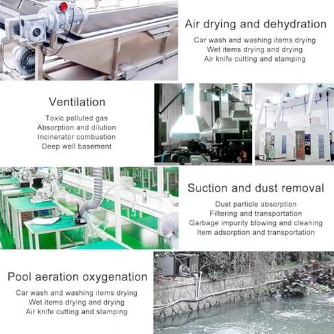 Regenerative Blower High-Pressure Vortex Ring Phase for Sewage Aeration Aquarium Blower Industrial Vacuum Pump,High-Pressure Vortex Ring Blower for Fish Ponds, 370W Industrial Side Channel in Kuwait