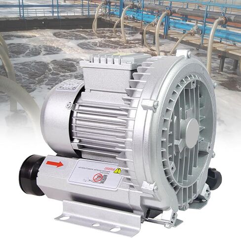 Regenerative Blower High-Pressure Vortex Ring Phase for Sewage Aeration Aquarium Blower Industrial Vacuum Pump,Industrial Pool Oxygenation Machine - 220V/380V Regenerative Blower, 250W Side in Kuwait