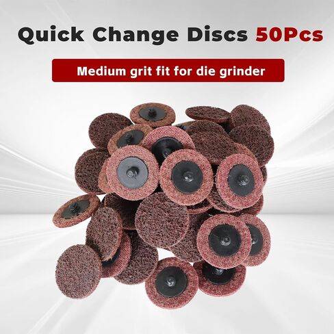 findmall 50Pcs 2 Inch Maroon Quick Change Surface Prep Conditioning Discs, Medium Grit for Cleaning, Finishing and Deburring on All Metals in Kuwait