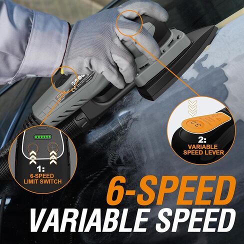 2-in-1 Detail Sander & Palm Sander, Brushless Electric Orbital Sander with 4000-10000 OPM, Dust Collection, 20PCS Sandpapers for Woodworking & Tight Spaces, Ergonomic Symmetrical Design in Kuwait