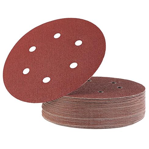 S SATC 30 Pack 6 Inch Hook and Loop Sanding Discs 40 60 80 100 120 150 180 240 320 600 800 1000 Grit Red Sandpaper 6 Hole Random Orbital Sander Pads in Kuwait