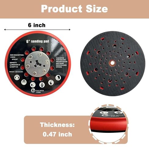 RSM6045 6 Inch Sander Pad Replacment Compatible with Bossch GET75-6 Dual-Mode Random Orbit Sander, Medium Multi Hole Sanding Pad Replace RSM6044 RSM6046 (2 pc) in Kuwait