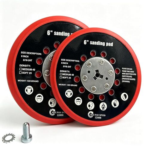 RSM6045 6 Inch Sander Pad Replacment Compatible with Bossch GET75-6 Dual-Mode Random Orbit Sander, Medium Multi Hole Sanding Pad Replace RSM6044 RSM6046 (2 pc) in Kuwait