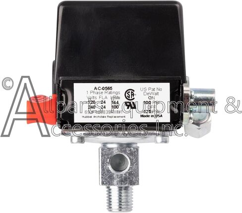 AC-0565 Pressure Switch 1/8" NPT Special Port 100-125 PSI 2-Pole 120-240V Compatible with Craftsman, DeWALT, DeVilbiss, and Porter Cable Air Compressor Units in Kuwait