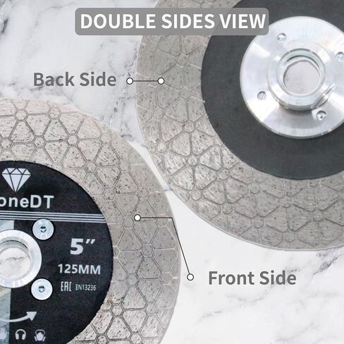 Diamond Tile Saw Blade, 5 Inch Cutting and Grinding Wheel with 5/8"-11 Flange for Porcelain Ceramic Tile Marble Granite Artificial Stone, Triangular Segment in Kuwait