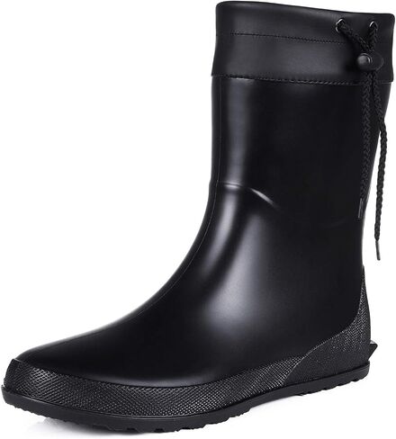 Asgard Women's Mid Calf Rain Boots Collar Gardening Boots Ultra Lightweight Portable Garden Shoes | Ultra-soft Waterproof Garden Shoes, Foldable Adjustable Collar Rubber Short Boots in Saudi Arabia