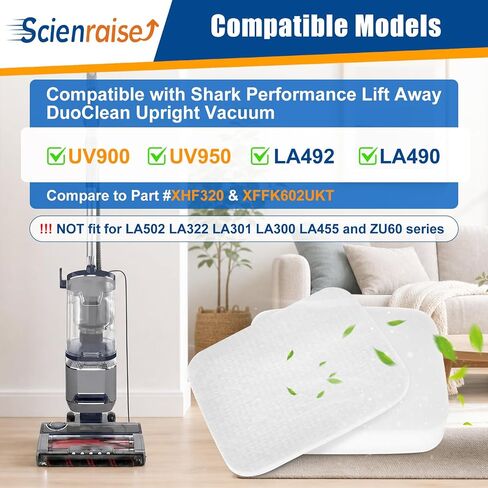 UV900 Replacement Filter for Shark Performance Lift-Away UV900 UV950(4+4) | Includes 4 Foam & Felt Filter, 4 Odor Neutralizer Cartridge for shark UV900 UV950 LA492 LA490, Compatible Parts #XFFK602UKT in Kuwait