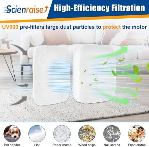UV900 Replacement Filter for Shark Performance Lift-Away UV900 UV950(4+4) | Includes 4 Foam & Felt Filter, 4 Odor Neutralizer Cartridge for shark UV900 UV950 LA492 LA490, Compatible Parts #XFFK602UKT in Kuwait