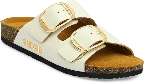 BREGID 100% Premium Leather Cork Footbed Womens Sandals Comfortable Slip On Sandals for Women with Arch Support and Classic Double Strap Design. The BREGID sandals women love blend effortless comfort with understated luxury in a style that feels instantly in Kuwait
