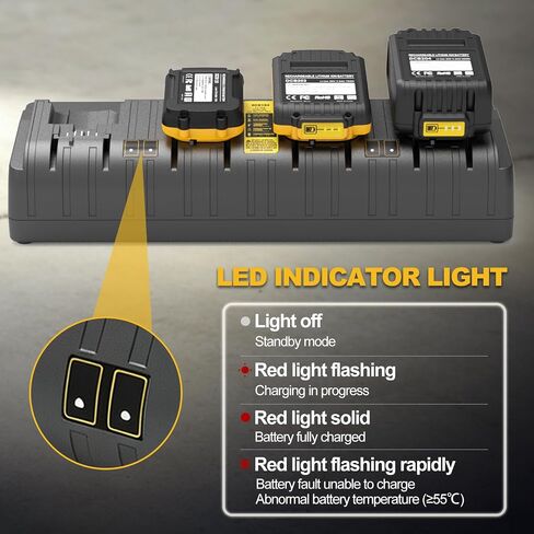 DCB104 4-Port Fast Charger Replacement for Dewalt 20V Battery Charger Compatible with DeWalt 12V/20V Max Battery DCB200 DCB201 DCB203 DCB204 DCB205 DCB206 DCB207 DCB120 in Kuwait