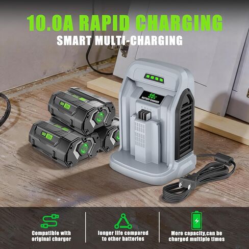 10.0A Replacement Rapid Charger for EGO 56V Battery Charger CH2100 CH3200 CH5500 CH2800D, Compatible with EGO Power+ 56V ARC Lithium Batteries BA1400T BA2242T BA2800T BA3360T in Kuwait