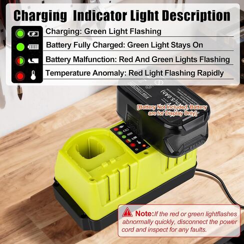 Rapid Charger Station 2 Port Compatible with Ryobi 18V Battery, Multi Tools Super Fast Charger Station Replacement for Ryobi 18V Chargers [ Battery Not Included ] in Kuwait