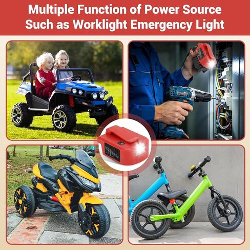USB Charger Adapter for Mil-Waukee 18V Battery, with USB-A & Type-C, LED Flashlight – Turn M-18 M-12 Batteries into a Charger for Phones, Tablets, Shavers(Adapter Only) in Kuwait