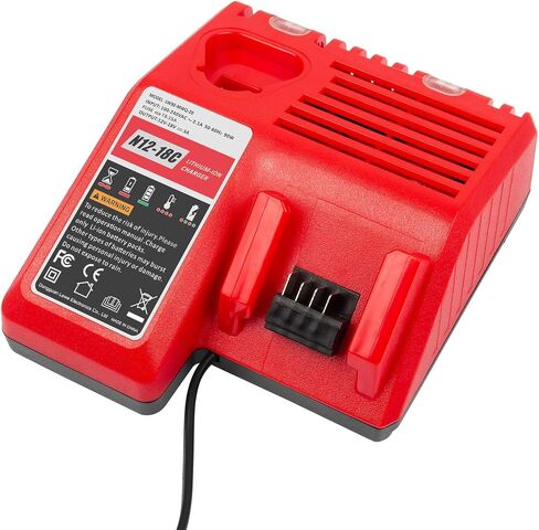 Battery Charger Replacement for m-12 Replacement for M-12 M-14 M-18 12V-18V Lithium Battery 48-11-2420 48-11-2440 48-11-1820 48-11-1840 48-11-1850 48-11-2401 48-11-1890 48-59-1812 in Kuwait