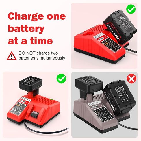 Battery Charger Replacement for m-12 Replacement for M-12 M-14 M-18 12V-18V Lithium Battery 48-11-2420 48-11-2440 48-11-1820 48-11-1840 48-11-1850 48-11-2401 48-11-1890 48-59-1812 in Kuwait