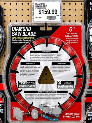 6" soff-Cut Early Entry Green Concrete Cutting Diamond Blade Compatible with Husqvarna Red Blade XL6-3000 Item 542777007 (10 Pack) in Kuwait