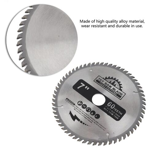 7" 60-Tooth Carbide Circular Saw Blade – for Wood and Plastic Cutting, 7000 RPM High-Speed Cutting Disc with 25.4mm Arbor in Kuwait