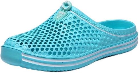 Women's Hollow Flat Clogs, Breathable Non-Slip Garden Mules, Casual Beach Skates Minimalist in Kuwait