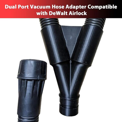 Y Splitter for Dust Extraction, Dual Port Vacuum Hose Adapter Compatible with DeWalt Airlock, Converts Single Vacuum to Two Ports for Efficient Dust Collection in Kuwait