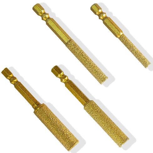 4Pcs Diamond Drill Bits, 1/4 5/16 3/8 1/2 Inch Core Drill Bits for Hard Surfaces, Diamond Hole Saw for Ceramic Porcelain Tile Glass Granite Marble Stone, with 1/4" Hex Shank in Kuwait