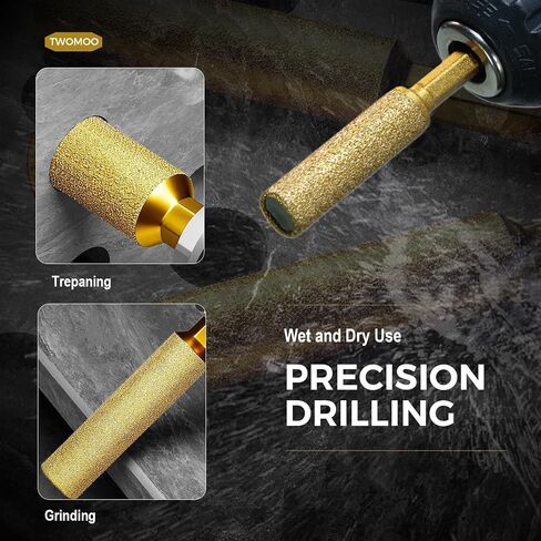 4Pcs Diamond Drill Bits, 1/4 5/16 3/8 1/2 Inch Core Drill Bits for Hard Surfaces, Diamond Hole Saw for Ceramic Porcelain Tile Glass Granite Marble Stone, with 1/4" Hex Shank in Kuwait