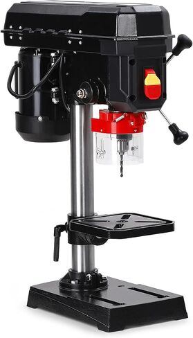 8-Inch Benchtop Drill Press, 2.5A Tabletop Drill Press with 5-Speed Adjustable Settings, 0-45° Tilting Worktable, Compact Bench Drill Press for Wood and Metal in Kuwait