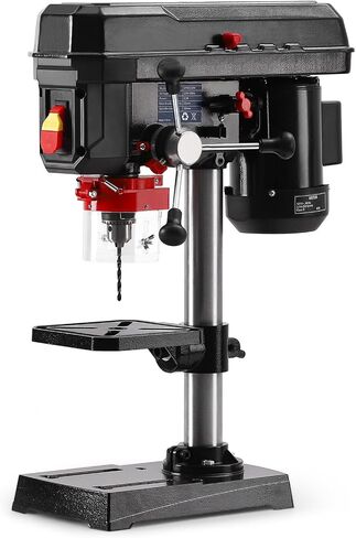 8-Inch Benchtop Drill Press, 2.5A Tabletop Drill Press with 5-Speed Adjustable Settings, 0-45° Tilting Worktable, Compact Bench Drill Press for Wood and Metal in Kuwait