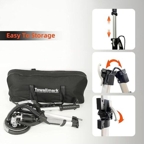 GarveeTech Drywall Sander, 750W Electric Drywall Sander 6.5A, 7 Variable Speed 900-1800 RPM Sander with LED Light, 14 Pcs Sanding discs, with Extendable Handle and Carrying Bag in Kuwait